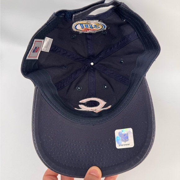 Chicago Bears NFL Team Apparel Ball Cap Nave Blue Orange Adjustable Hat - Picture 3 of 5